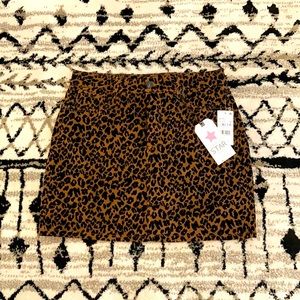 Corduroy Cheetah Mini Skirt
